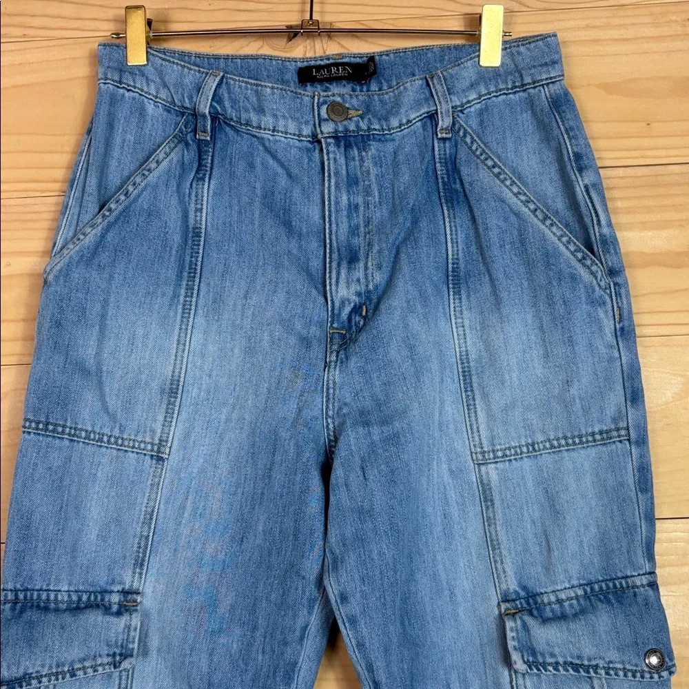 Lauren by Ralph Lauren cargo‎ style blue jeans size 10